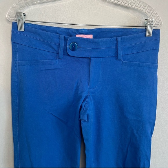 Lilly Pulitzer Womens Cropped Pants Blue Sz 6 Stretch Bright Spring Slim Fit - Picture 2 of 9